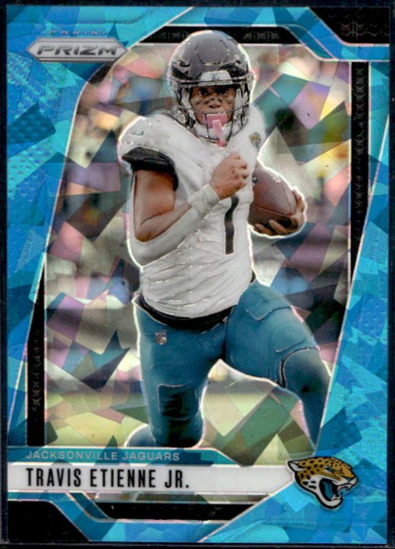 Travis Etienne Jr. 2024 Prizm #130 Blue Ice /99 RAW