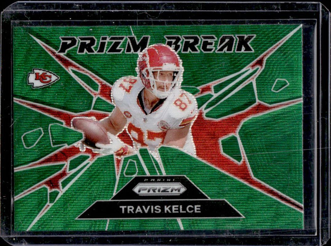 Travis Kelce 2024 Prizm #1 Prizm Break - Green Wave RAW