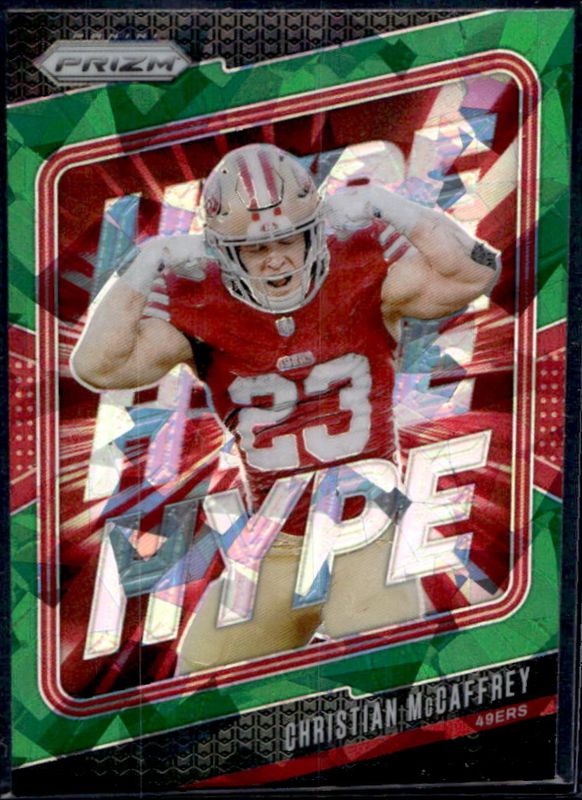 Christian McCaffrey 2024 Prizm #5 Hype - Green Ice RAW