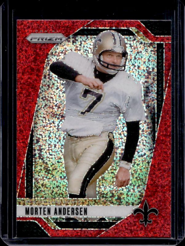 Morten Andersen 2024 Prizm #211 Red Sparkle /(SSP) RAW