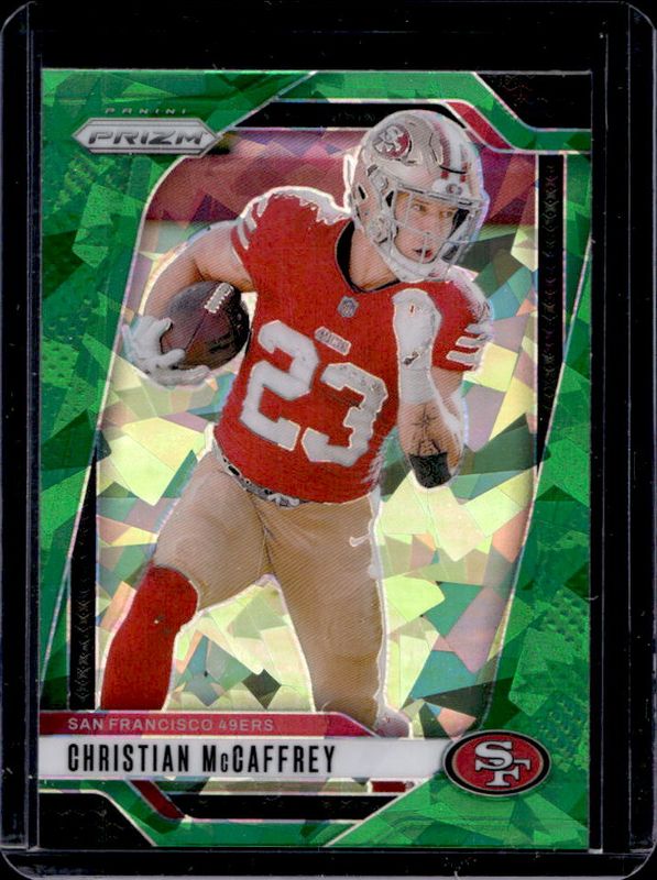 Christian McCaffrey 2024 Prizm #250 Green Ice RAW