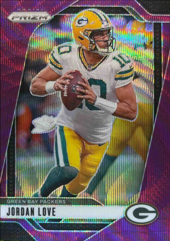 Jordan Love 2024 Prizm #101 Purple Wave /99 RAW