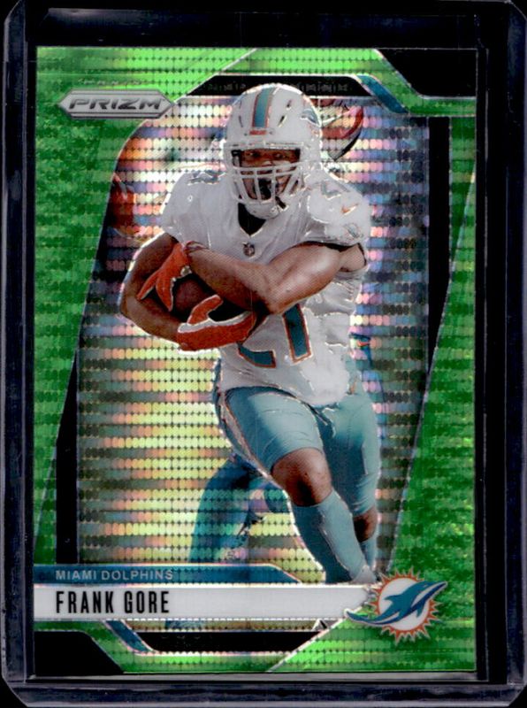 Frank Gore 2024 Prizm #184 Neon Green Pulsar RAW