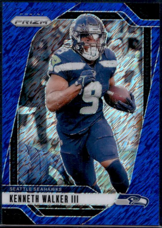 Kenneth Walker III 2024 Prizm #260 Blue Shimmer /25 RAW