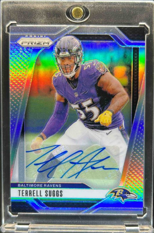 Terrell Suggs 2024 Prizm #26 Base Autographs - Silver RAW