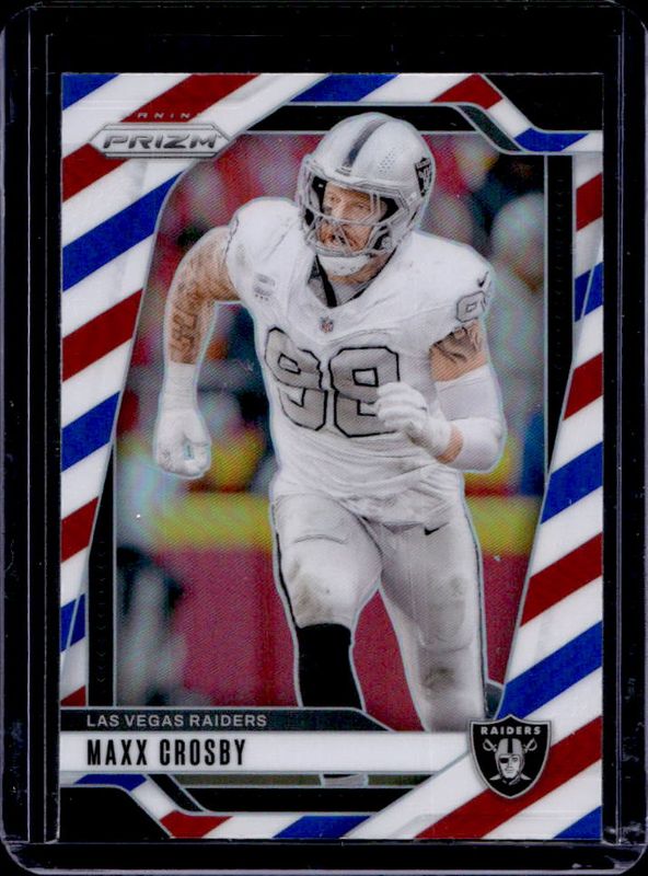 Maxx Crosby 2024 Prizm #152 Red White Blue RAW