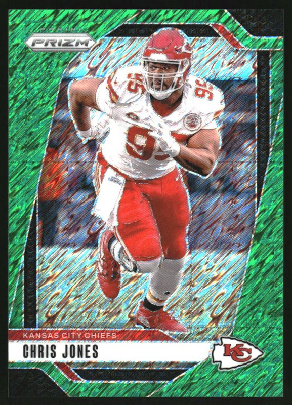 Chris Jones 2024 Prizm #143 Green Shimmer /5 RAW