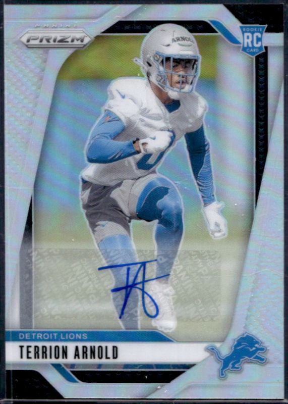 Terrion Arnold 2024 Prizm #389 Base Autographs - Silver Rookie RAW
