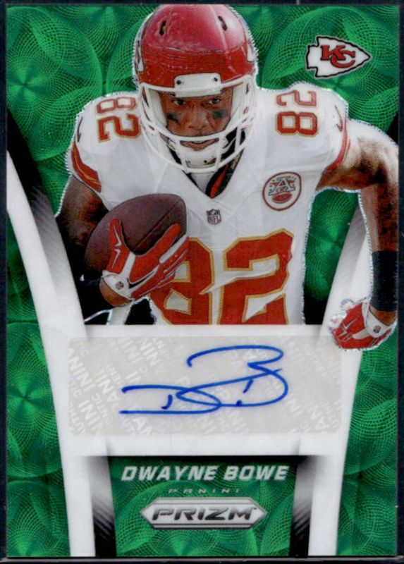 Dwayne Bowe 2024 Prizm #FBA-DBE Flashback Autographs - Green Scope /75 RAW