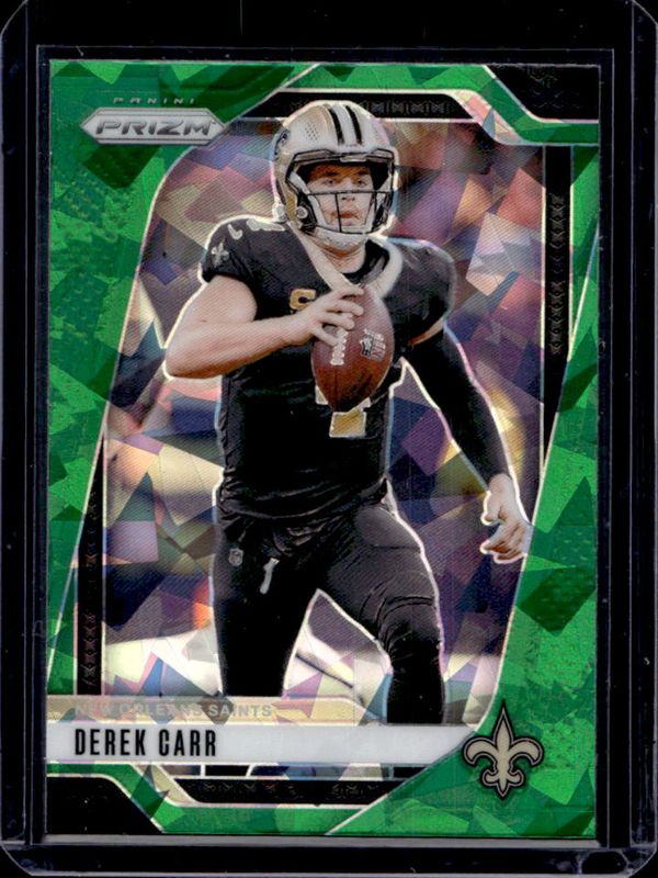 Derek Carr 2024 Prizm #203 Green Ice RAW