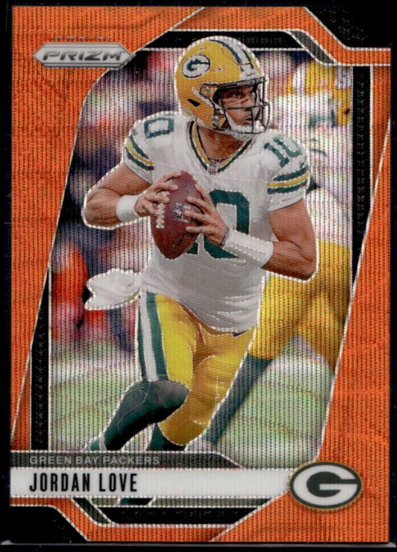 Jordan Love 2024 Prizm #101 Orange Wave /60 RAW