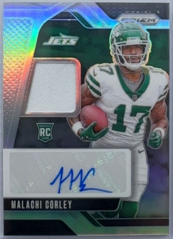 Malachi Corley 2024 Prizm #RPA-MCY Rookie Patch Auto - Silver /99 RAW