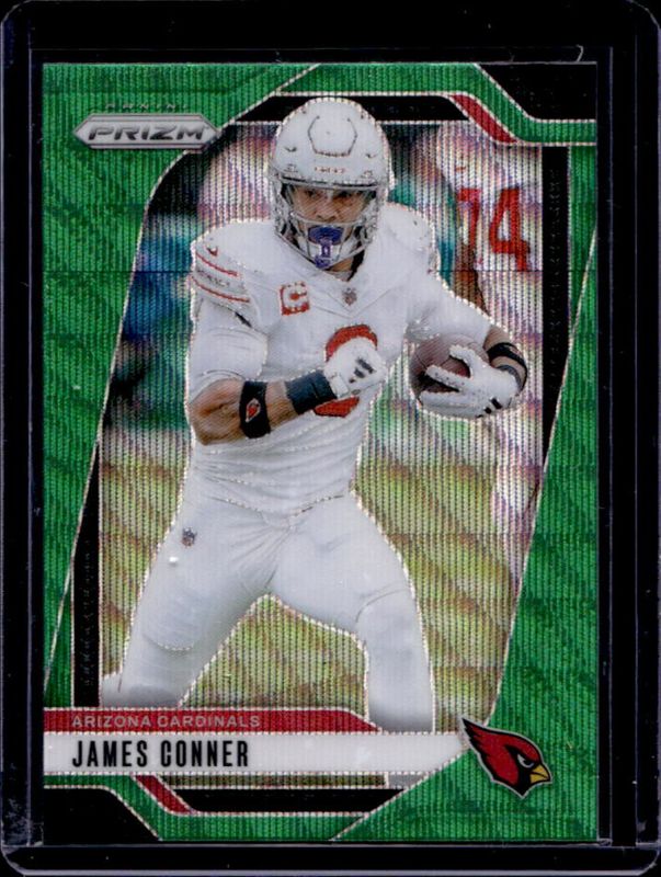 James Conner 2024 Prizm #2 Green Wave RAW