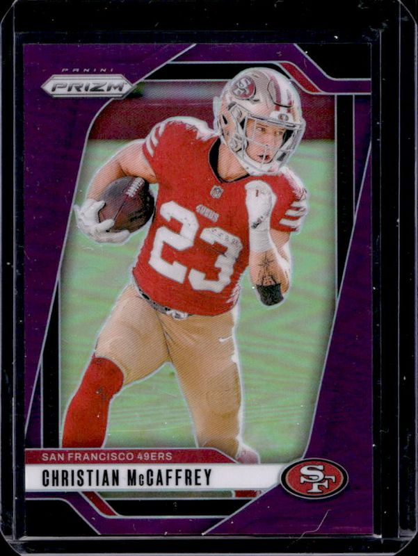 Christian McCaffrey 2024 Prizm #250 Purple /125 RAW