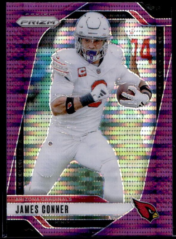 James Conner 2024 Prizm #2 Purple Pulsar RAW