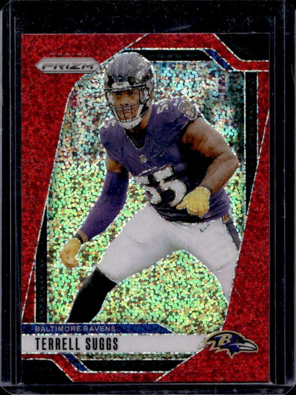 Terrell Suggs 2024 Prizm #26 Red Sparkle /(SSP) RAW
