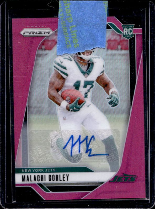 Malachi Corley 2024 Prizm #369 Base Autographs - Pink Rookie RAW