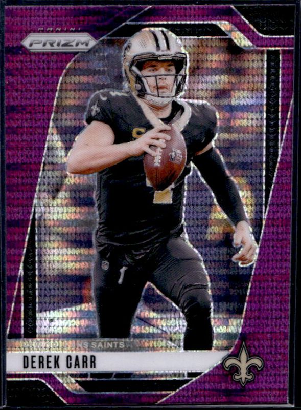 Derek Carr 2024 Prizm #203 Purple Pulsar RAW