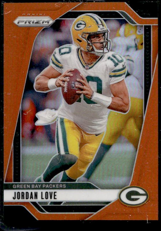 Jordan Love 2024 Prizm #101 Orange /249 RAW