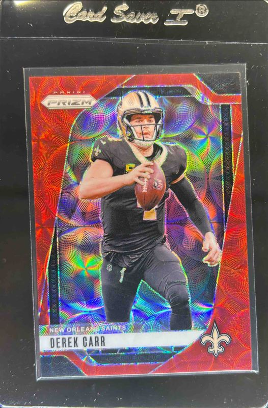 Derek Carr 2024 Prizm #203 Choice Red /20 RAW