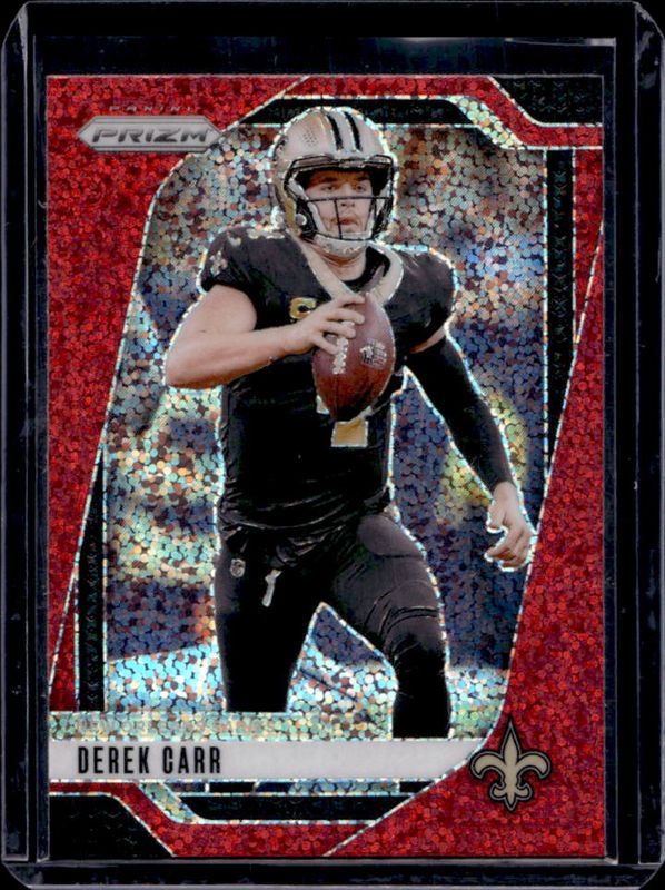 Derek Carr 2024 Prizm #203 Red Sparkle /(SSP) RAW