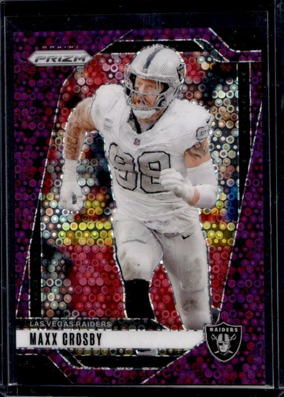 Maxx Crosby 2024 Prizm #152 No Huddle Purple /49 RAW