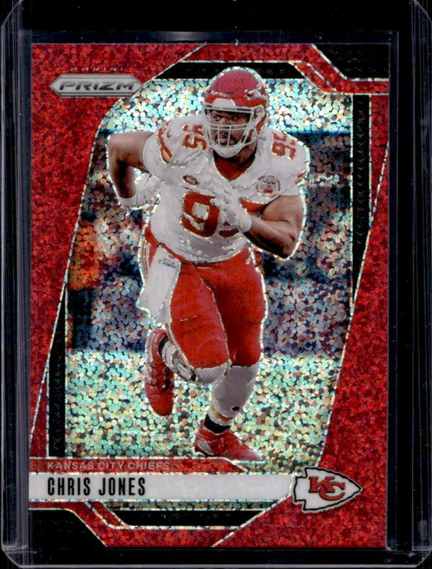 Chris Jones 2024 Prizm #143 Red Sparkle /(SSP) RAW