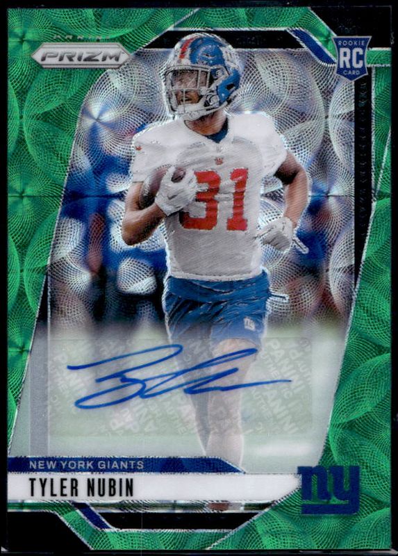 Tyler Nubin 2024 Prizm #395 Base Autographs - Green Scope /75 Rookie RAW
