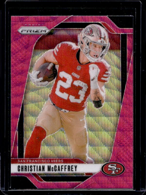 Christian McCaffrey 2024 Prizm #250 Pink Wave RAW