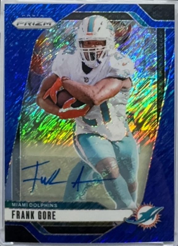 Frank Gore 2024 Prizm #184 Base Autographs - Blue Shimmer /25 RAW