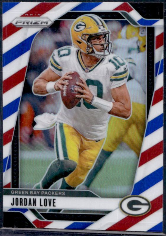 Jordan Love 2024 Prizm #101 Red White Blue RAW