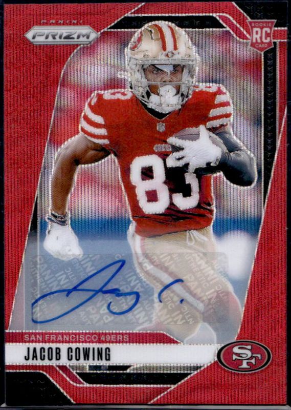 Jacob Cowing 2024 Prizm #335 Base Autographs - Red Wave /149 Rookie RAW