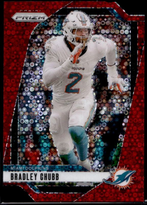 Bradley Chubb 2024 Prizm #181 No Huddle Red /75 RAW