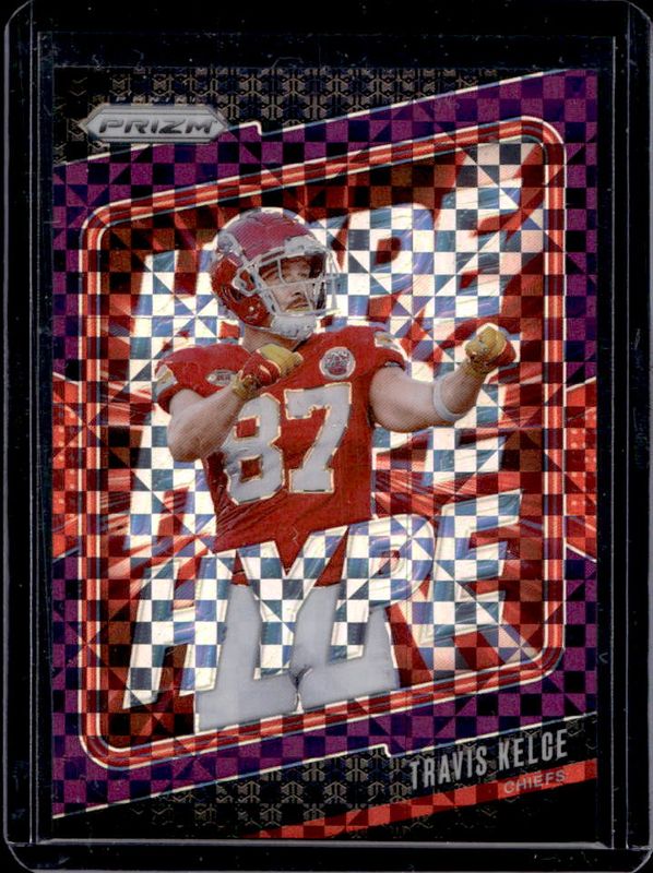 Travis Kelce 2024 Prizm #7 Hype - Purple Power /49 RAW
