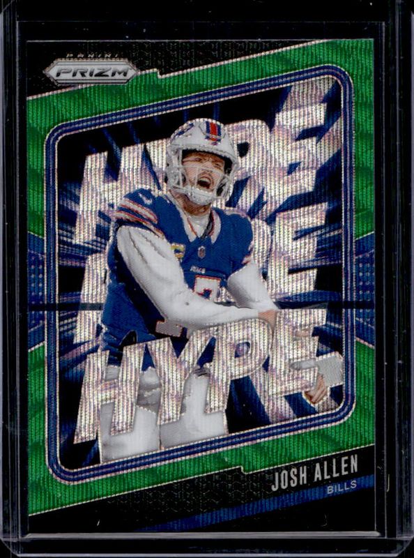 Josh Allen 2024 Prizm #13 Hype - Green Wave RAW