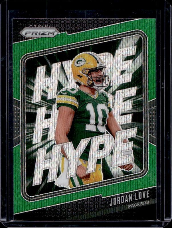 Jordan Love 2024 Prizm #2 Hype - Green Wave RAW