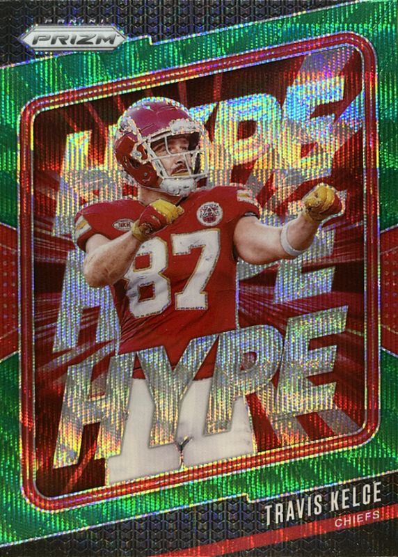 Travis Kelce 2024 Prizm #7 Hype - Green Wave RAW