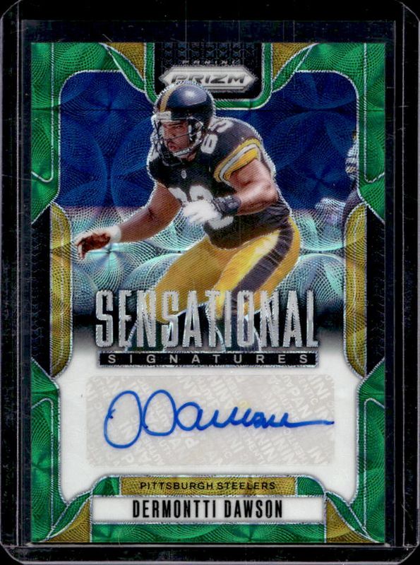 Dermontti Dawson 2024 Prizm #SS-DDN Sensational Signatures - Green Scope /75 RAW