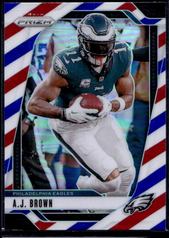 AJ Brown 2024 Prizm #233 Red White Blue RAW