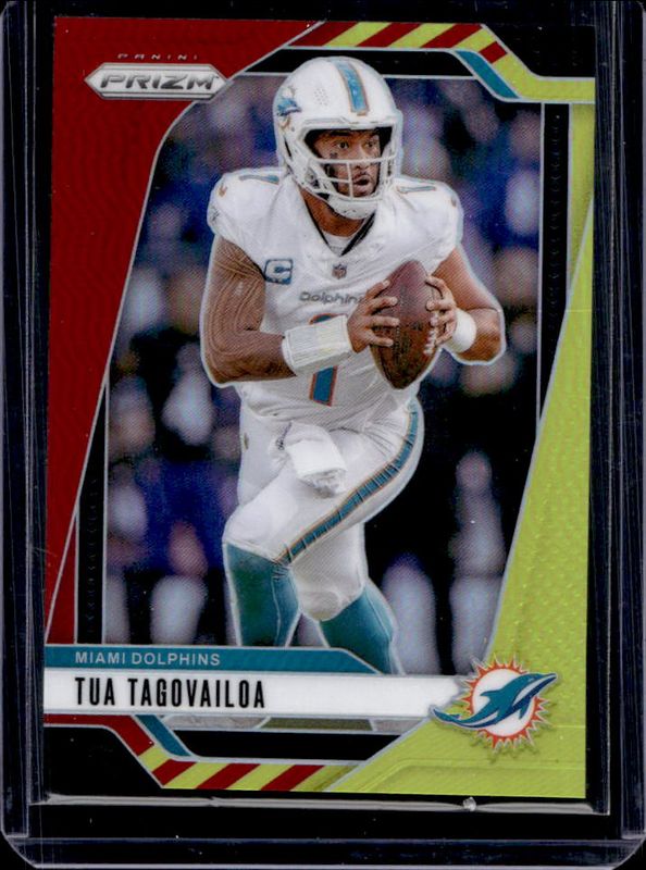 Tua Tagovailoa 2024 Prizm #175 Red & Yellow /44 RAW