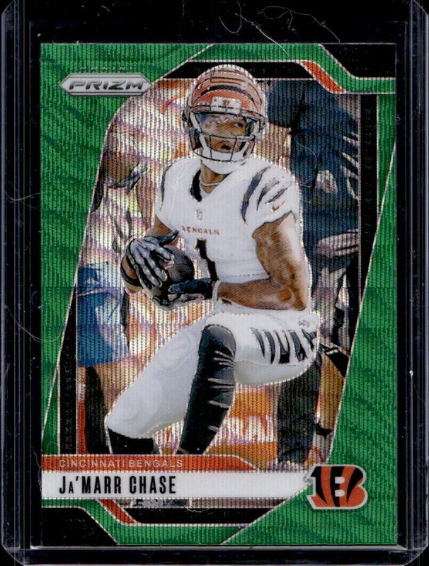 Ja'Marr Chase 2024 Prizm #57 Green Wave RAW