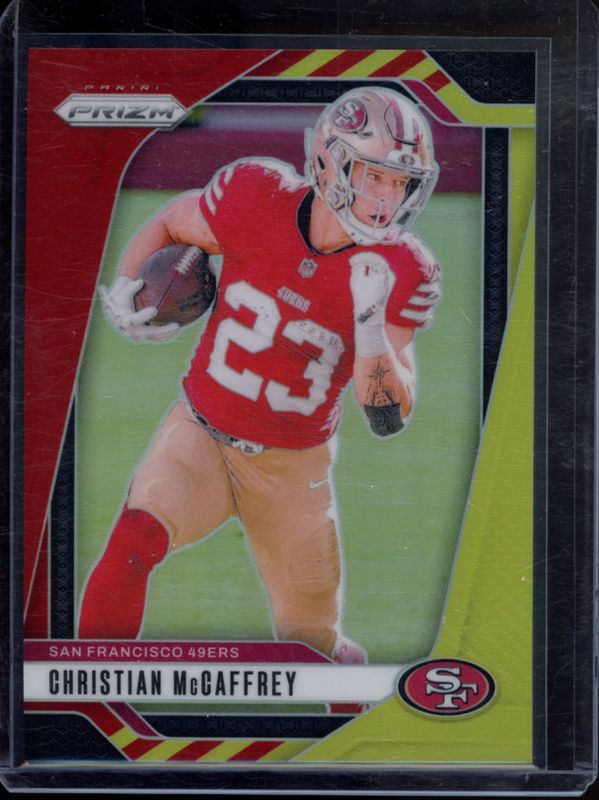 Christian McCaffrey 2024 Prizm #250 Red & Yellow /44 RAW