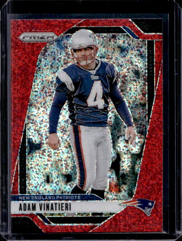 Adam Vinatieri 2024 Prizm #199 Red Sparkle /(SSP) RAW