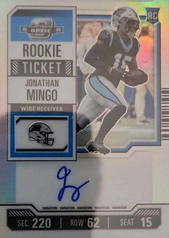 Jonathan Mingo 2023 Contenders Optic #119 Rookie Ticket Auto Variation - Silver PSA 10