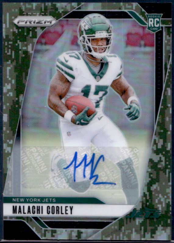 Malachi Corley 2024 Prizm #369 Base Autographs - Camo /25 Rookie RAW
