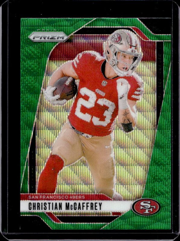 Christian McCaffrey 2024 Prizm #250 Green Wave RAW