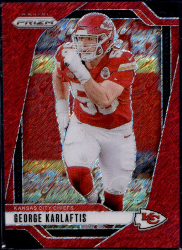 George Karlaftis 2024 Prizm #142 Red Shimmer /35 RAW