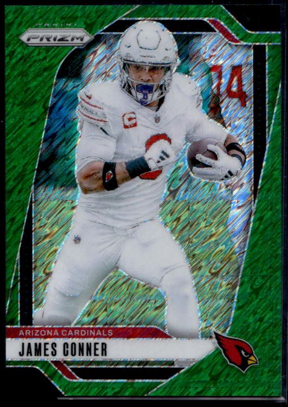 James Conner 2024 Prizm #2 Green Shimmer /5 RAW