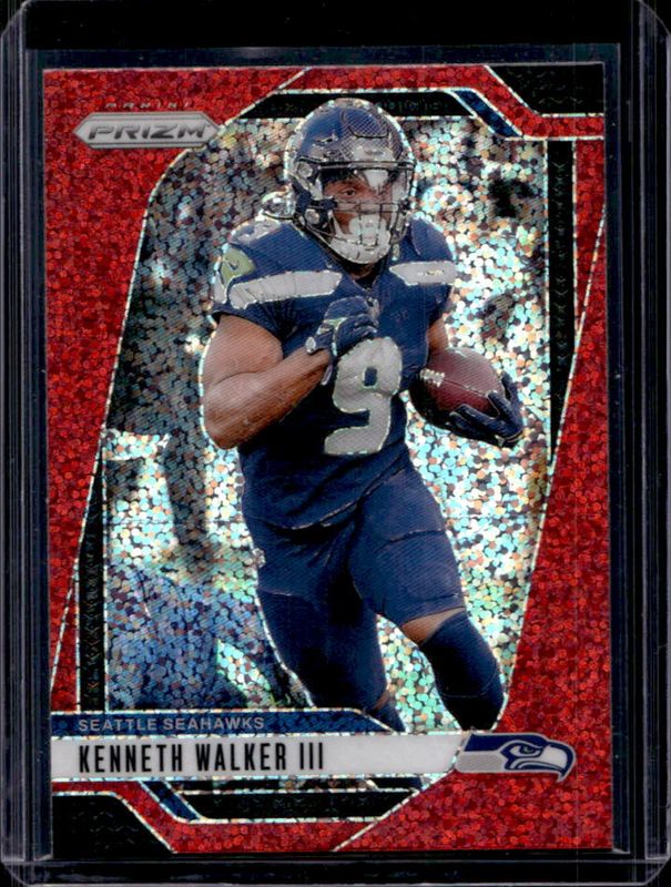 Kenneth Walker III 2024 Prizm #260 Red Sparkle /(SSP) RAW