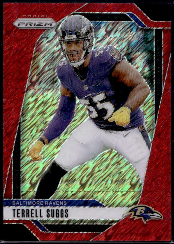 Terrell Suggs 2024 Prizm #26 Red Shimmer /35 RAW